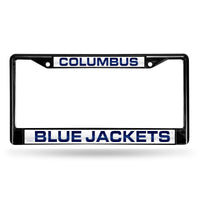 Wholesale Columbus Blue Jackets Black Laser Chrome 12 x 6 License Plate Frame