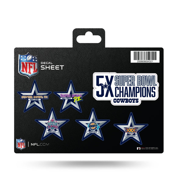 Wholesale Cowboys 5 Time Super Bowl Champs 5-Pc Decal Sheet