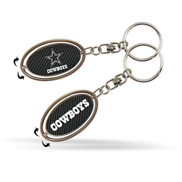 Wholesale Cowboys - Carbon Fiber Design - Silver Spinner Keychain