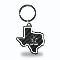 Wholesale Cowboys - Carbon Fiber Design - TX State Shaped Keychain