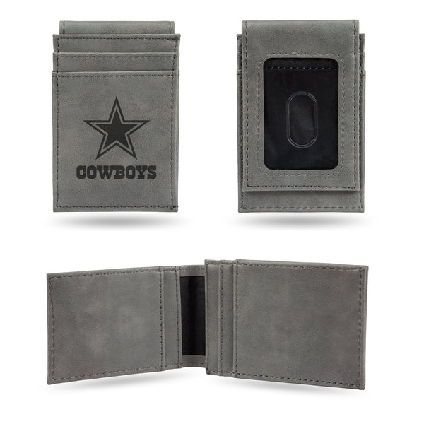 Wholesale Cowboys Gray Laser Engraved Front Pocket Wallet