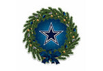 Wholesale Cowboys Holiday Wreath Shape Cut Pennant