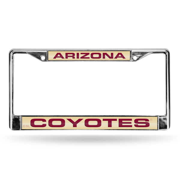 Wholesale Coyotes Laser Chrome Frame - Gold Background With Maroon Letters