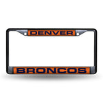 Wholesale Denver Broncos Black Laser Chrome 12 x 6 License Plate Frame