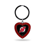 Wholesale Devils Colored Rhinestone Heart Keychain - Red