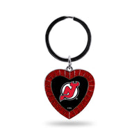 Wholesale Devils Colored Rhinestone Heart Keychain - Red