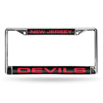Wholesale Devils Laser Chrome Frame - Black Background With Red Letters