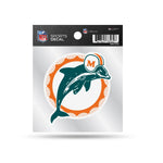 Wholesale Dolphins Clear Backer Decal W/ Retro Logo (4"X4")