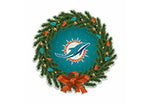 Wholesale Dolphins Holiday Wreath Shape Cut Pennant