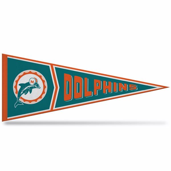 Wholesale Dolphins Retro Design Soft Felt Carded Pennant (12" X 30")