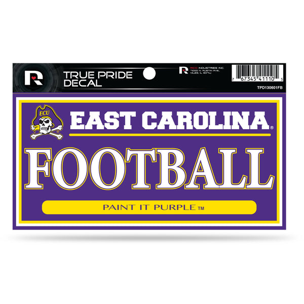 Wholesale East Carolina 3" X 6" True Pride Decal - Football