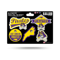 Wholesale East Carolina 5 Piece Decal Sheet