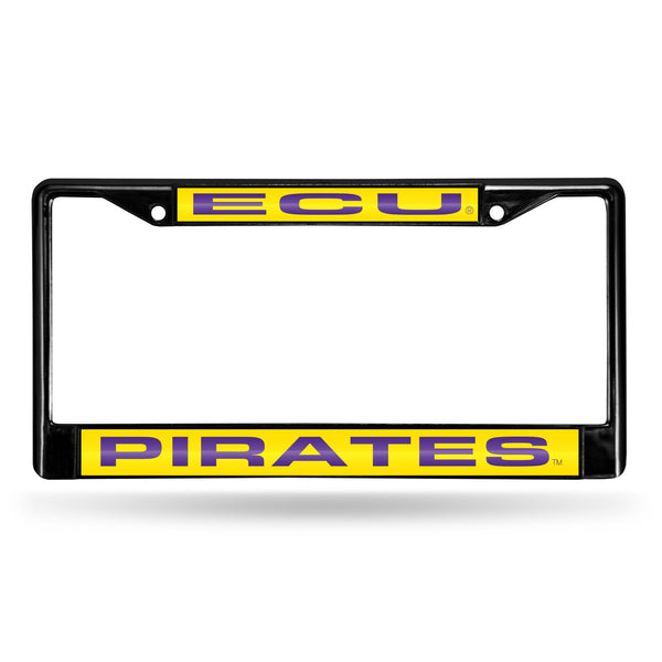 Wholesale East Carolina Pirates Black Laser Chrome 12 x 6 License Plate Frame