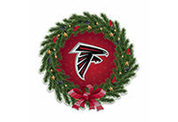 Wholesale Falcons Holiday Wreath Shape Cut Pennant