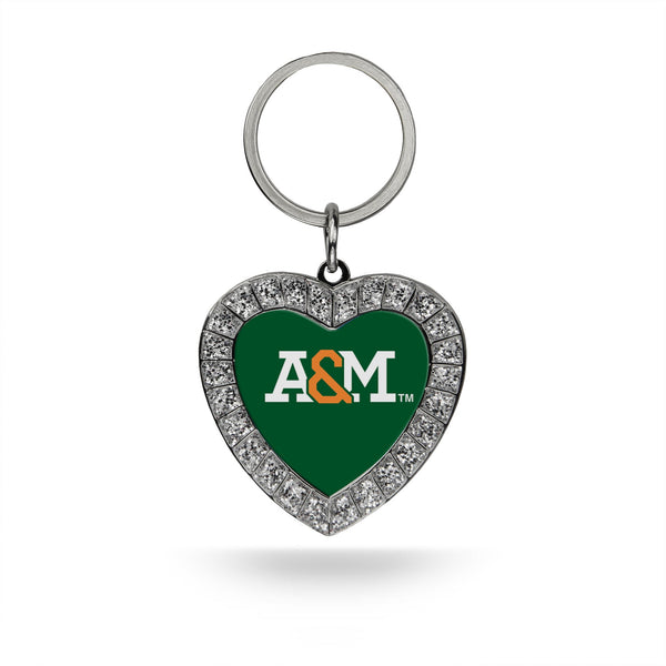 Wholesale Florida A&M Rhinestone Heart Keychain