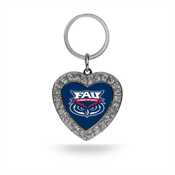 Wholesale Florida Atlantic Rhinestone Heart Key Chain