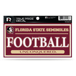 Wholesale Florida State 3" X 6" True Pride Decal - Football