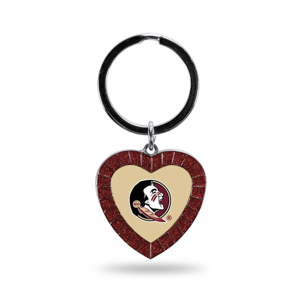 Wholesale Florida State Maroon Rhinestone Heart Keychain