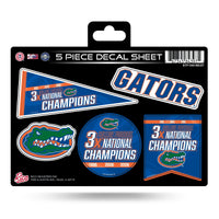 Wholesale Florida University 3 Time College Football Champs 5-Pc Decal Sheet