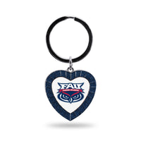 Wholesale FloridaATlantic Navy Rhinestone Heart Keychain