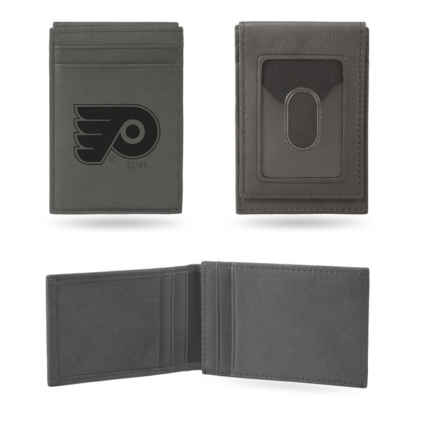 Wholesale Flyers Laser Engraved Front Pocket Wallet - Gray