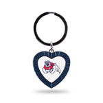 Wholesale Fresno State Navy Rhinestone Heart Keychain
