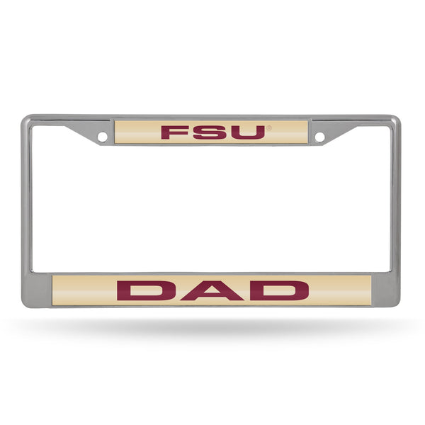 Wholesale FSU Dad Laser Chrome Frame (Gold W/ Garnet Lettering)