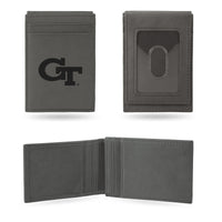 Wholesale Georgia Tech Laser Engraved Front Pocket Wallet - Gray