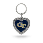 Wholesale Georgia Tech Rhinestone Heart Keychain