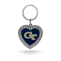 Wholesale Georgia Tech Rhinestone Heart Keychain