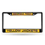 Wholesale Georgia Tech Yellow Jackets Black Laser Chrome 12 x 6 License Plate Frame