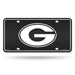 Wholesale Georgia University - Carbon Fiber Design - Metal Auto Tag