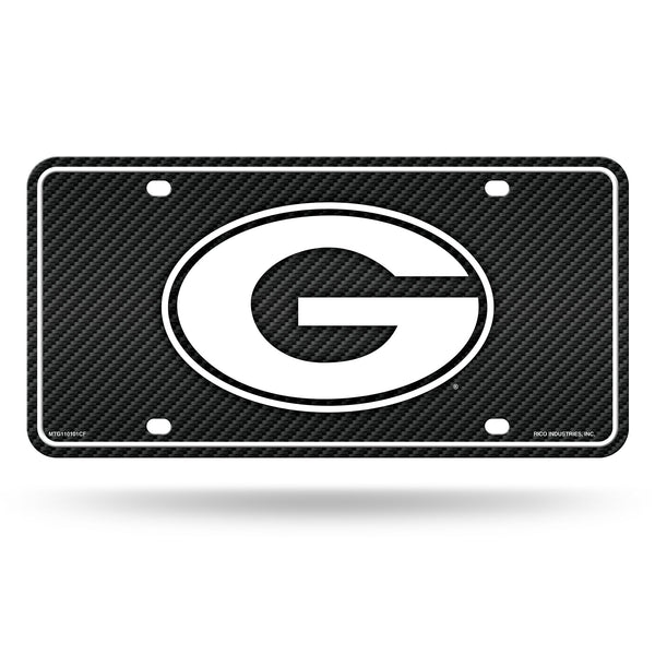 Wholesale Georgia University - Carbon Fiber Design - Metal Auto Tag