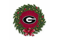 Wholesale Georgia University Holiday Wreath Shape Cut Pennant