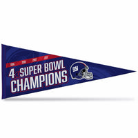 Wholesale Giants - Ny 4 Time Super Bowl Champs Soft Felt Carded Pennant (12X30)