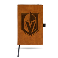 Wholesale Golden Knights Laser Engraved Brown Notepad With Elastic Band - Generic