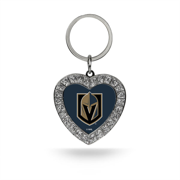 Wholesale Golden Knights Rhinestone Heart Keychain