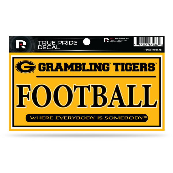 Wholesale Grambling State 3" X 6" True Pride Decal - Football (Alternate)