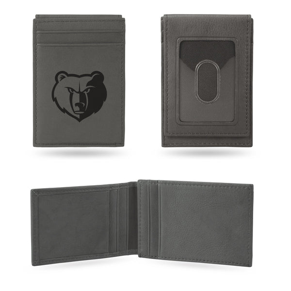 Wholesale Grizzlies Laser Engraved Front Pocket Wallet - Gray