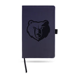 Wholesale Grizzlies Team Color Laser Engraved Notepad W/ Elastic Band - Navy