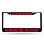 Wholesale Houston Texans Black Laser Chrome 12 x 6 License Plate Frame