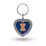 Wholesale Illinois Rhinestone Heart Key Chain