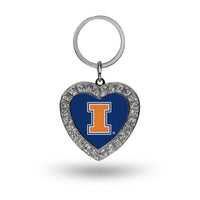 Wholesale Illinois Rhinestone Heart Key Chain