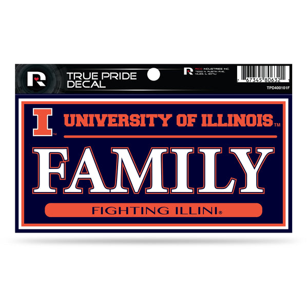 Wholesale Illinois University 3" X 6" True Pride Decal - Family