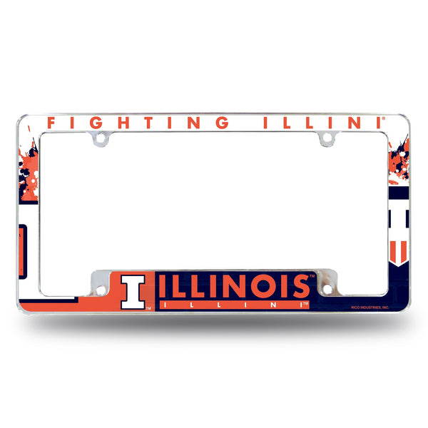 Wholesale Illinois University All Over Chrome Frame (Bottom Oriented)