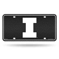 Wholesale Illinois University - Carbon Fiber Design - Metal Auto Tag