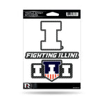 Wholesale Illinois University - Carbon Fiber Design - Triple Spirit Stickers