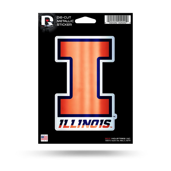 Wholesale Illinois University Die Cut Metallic Sticker