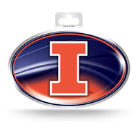 Wholesale Illinois University Metallic Oval Sticker