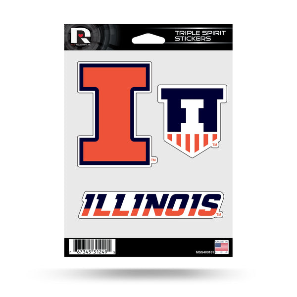 Wholesale Illinois University Triple Spirit Stickers